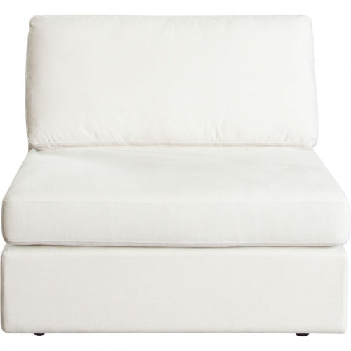 Muse Armless Chair in Mist White Performance Fabric image