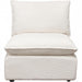 Ivy Armless Chair in White Faux Shearling w/ Feather Down Seating image