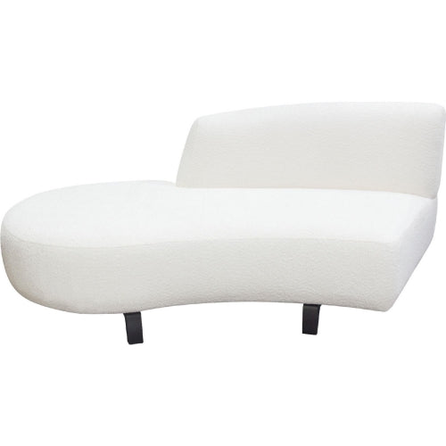 Vesper Curved Armless Left Chaise in Faux White Shearling w/ Black Wood Leg Base image