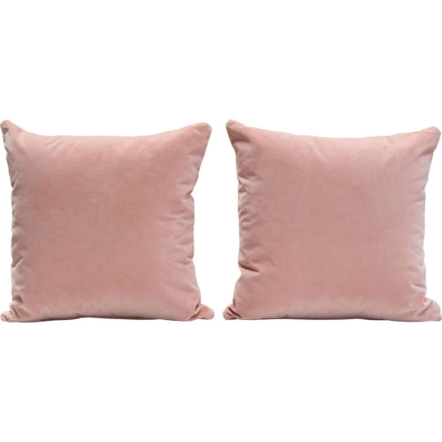 Set of (2) 16" Square Accent Pillows in Blush Pink Velvet image