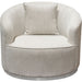 Raven Chair in Light Cream Fabric w/ Brushed Silver Accent Trim image