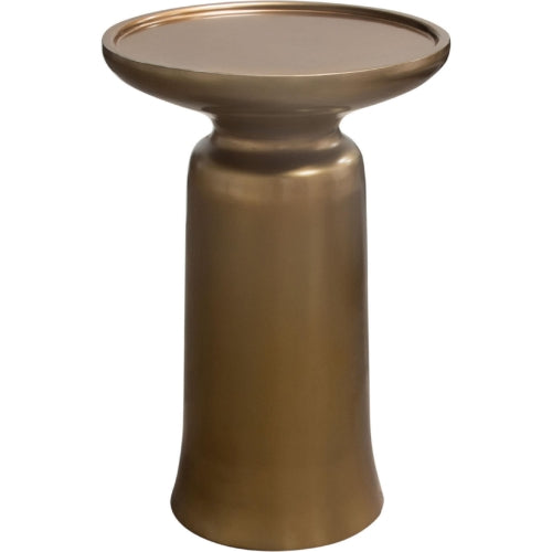 Mesa Round Pedestal Accent Table w/ Casted Aluminum Base in Gold Finish image