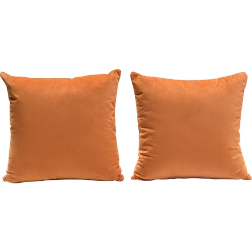 Set of (2) 16" Square Accent Pillows in Rust Orange Velvet image