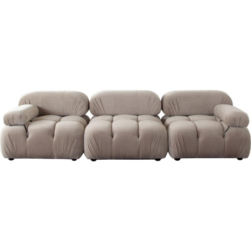 Paloma 3PC Modular 111 Inch Sofa in Mink Tan Velvet image