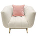 Venus Cream Fabric Chair w/ Contrasting Pillows & Gold Finished Metal Base image