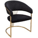 Solstice Dining Chair in Black Velvet w/ Polished Gold Metal Frame image