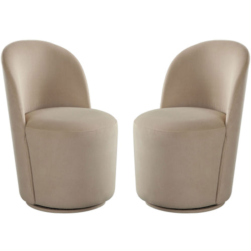 Kendall Dining/Accent Swivel Chair in Ivory Boucle Fabric image