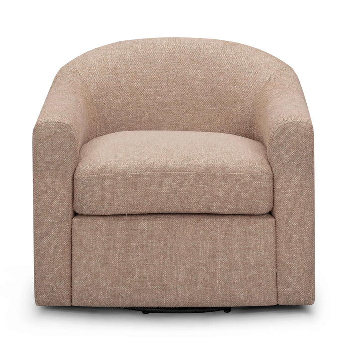 Thao Contract-Grade Basketweave Fabric Swivel Accent Chair
