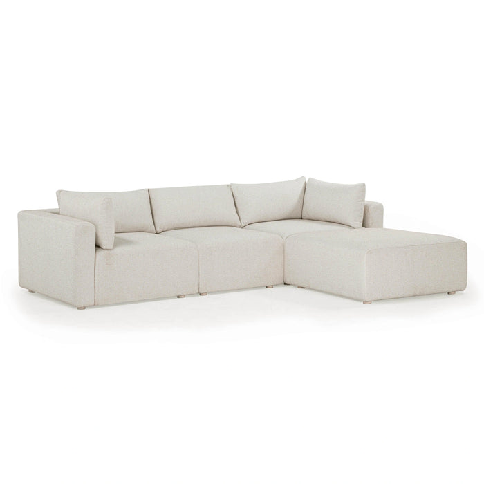 Hangover 4-Piece Cream Performance Fabric Outdoor Modular Sectional
