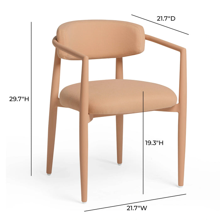 Annika Textured Contract-Grade Fabric Outdoor Dining Arm Chair