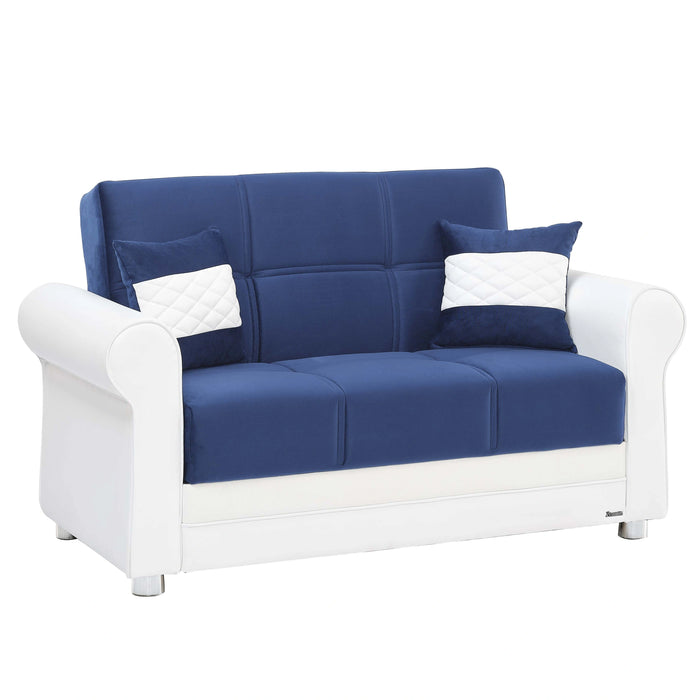 Ottomanson Avalon Collection Upholstered Convertible Loveseat with Storage