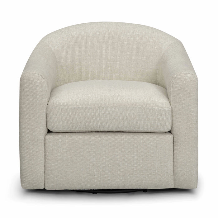 Thao Contract-Grade Basketweave Fabric Swivel Accent Chair