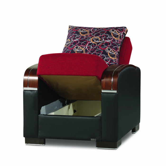 Ottomanson Mobimax Collection Upholstered Convertible Armchair with Storage