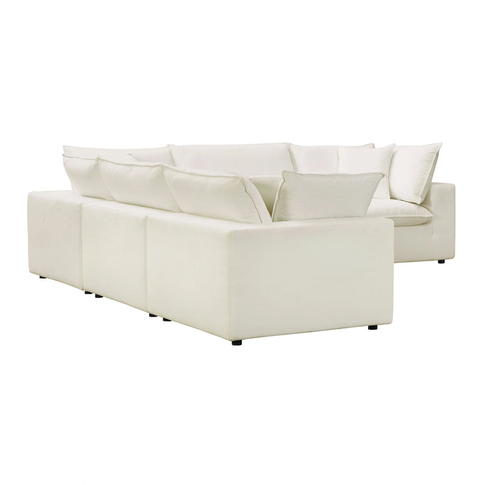 Cali 5-Piece Brown Leather Modular L-Sectional