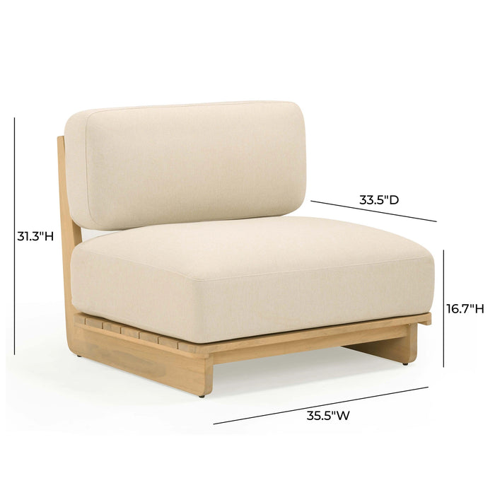 Reavan Cream Performance Fabric Outdoor Lounge Chair