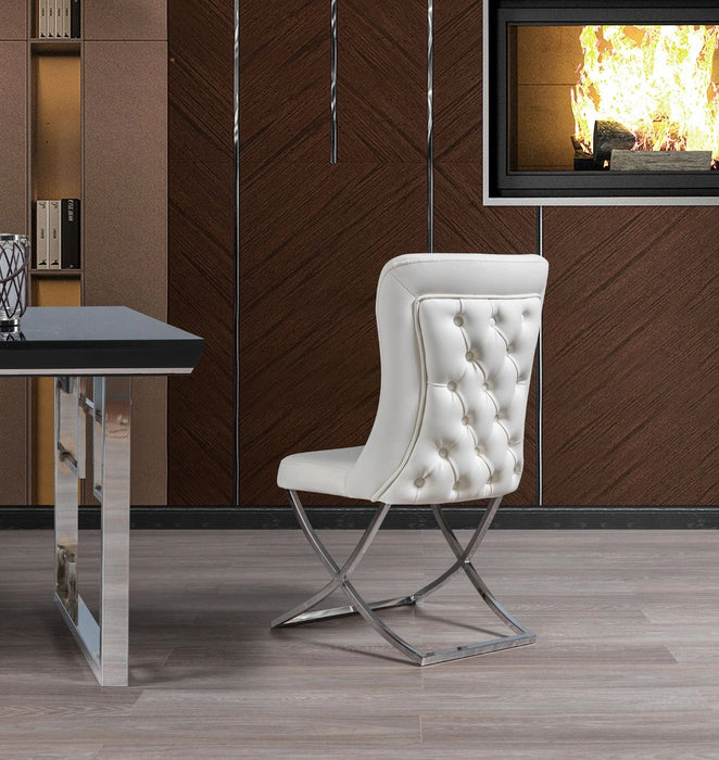 Ottomanson Royal Collection Upholstered Gold Legged Dining Chair, Set of 2