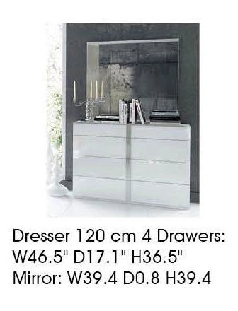 ESF Furniture Granada Dresser 120 in White
