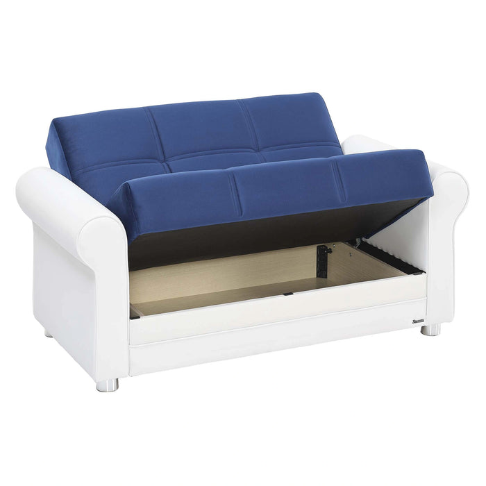 Ottomanson Avalon Collection Upholstered Convertible Loveseat with Storage