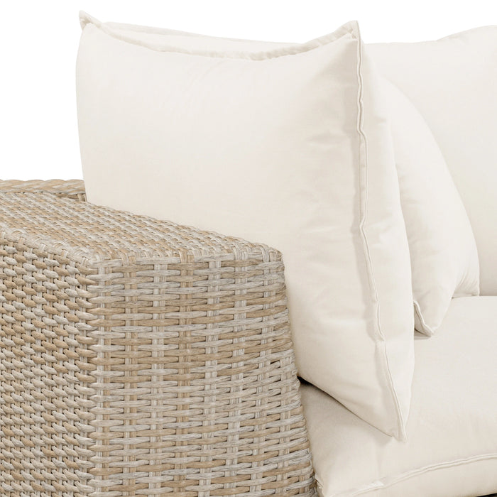 Cali 80" Natural Wicker Outdoor Modular Loveseat