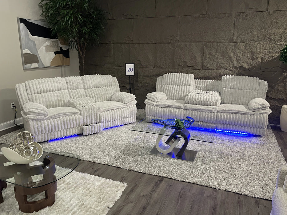 U8686 Black Pwr Rec Sofa W/ LED/Pwr Con Rec Ls W/LED/Pwr Rec W/LED