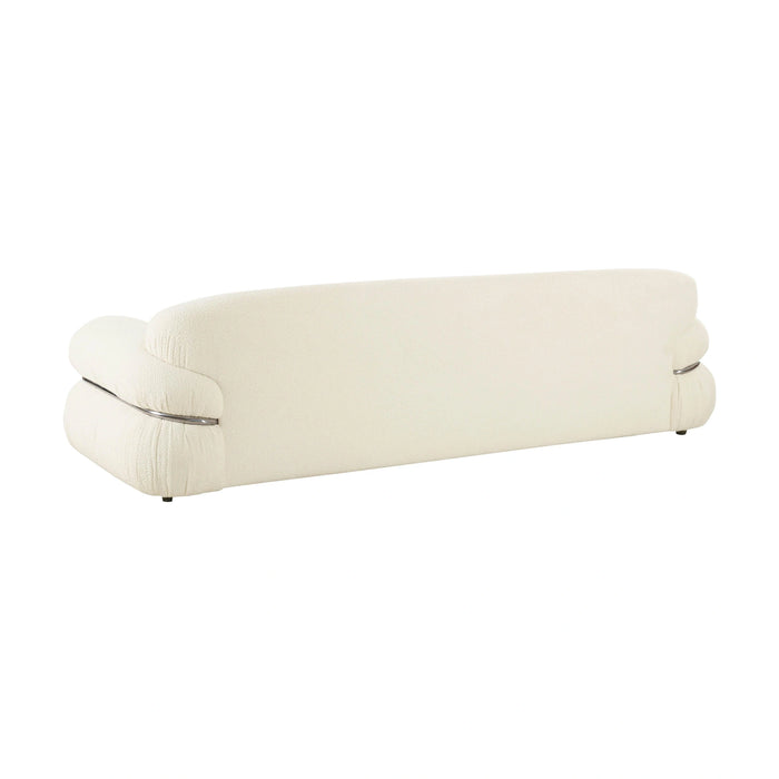 Leyla 98" Cream Performance Boucle Sofa