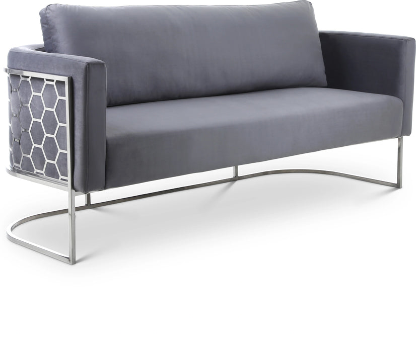 Casa Grey Velvet Sofa