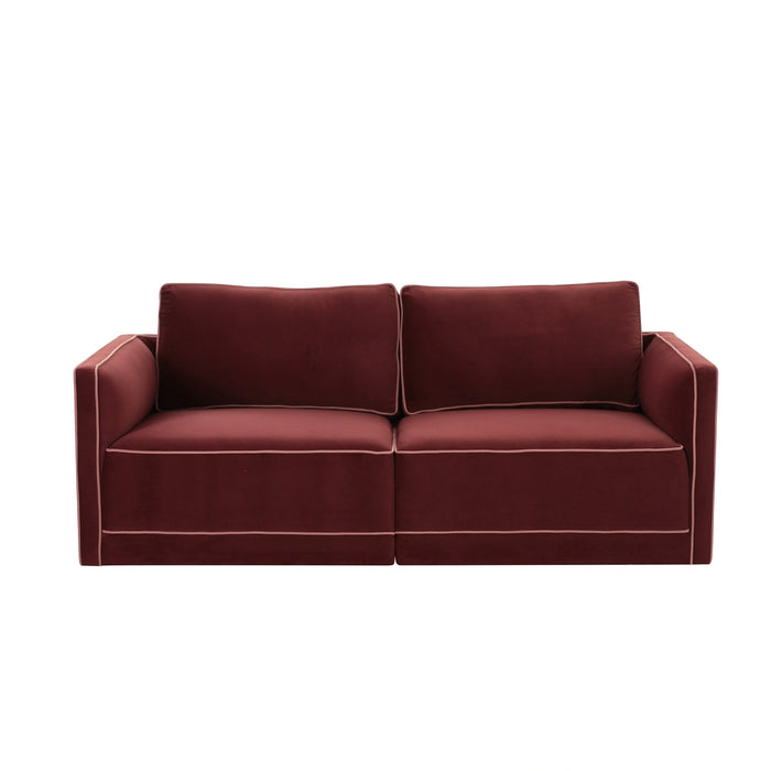 Willow 74" Performance Velvet Modular Loveseat