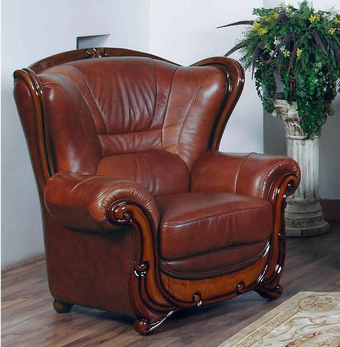 ESF Furniture 100 Living Room Chair in Chestnut Brown