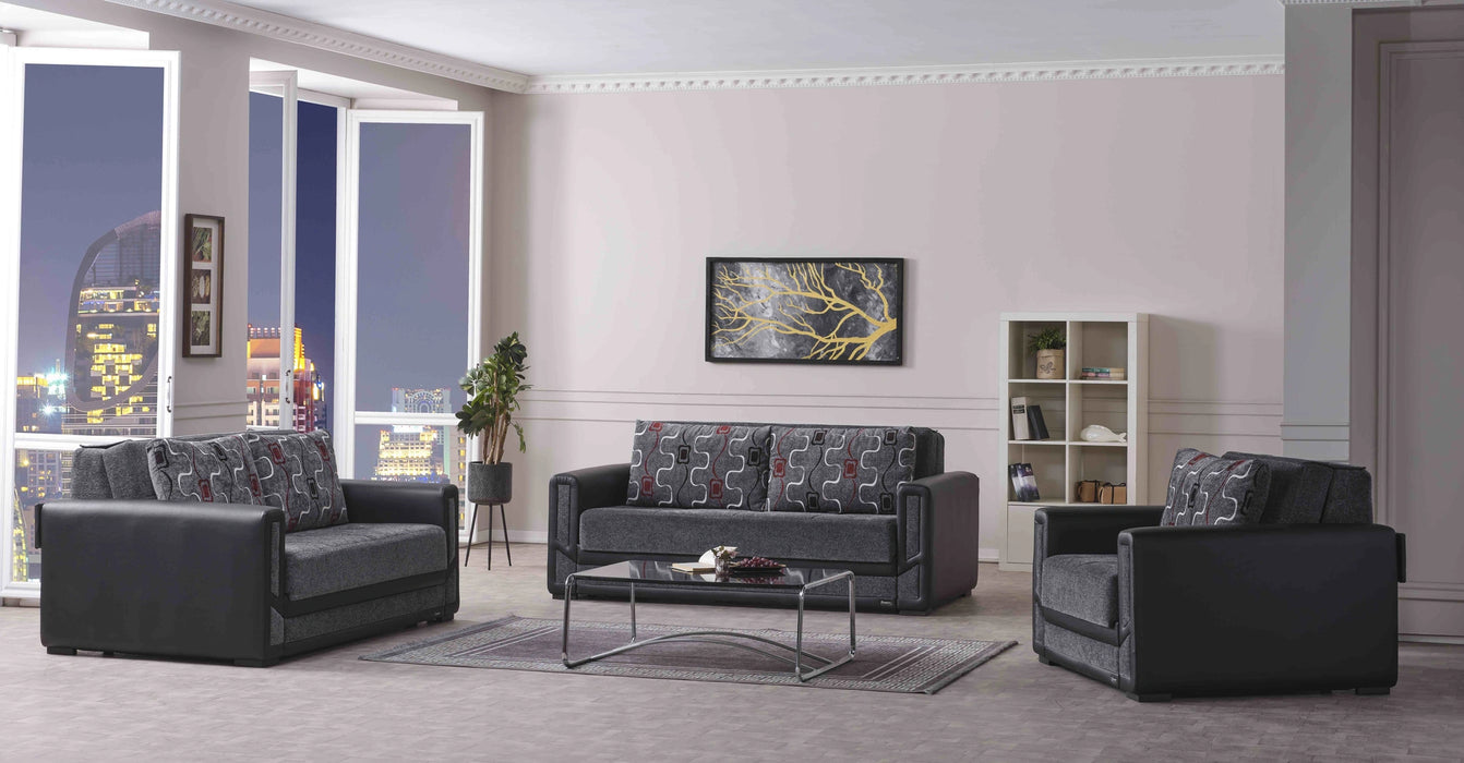 Ottomanson Mondomax Collection Upholstered Convertible Loveseat with Storage