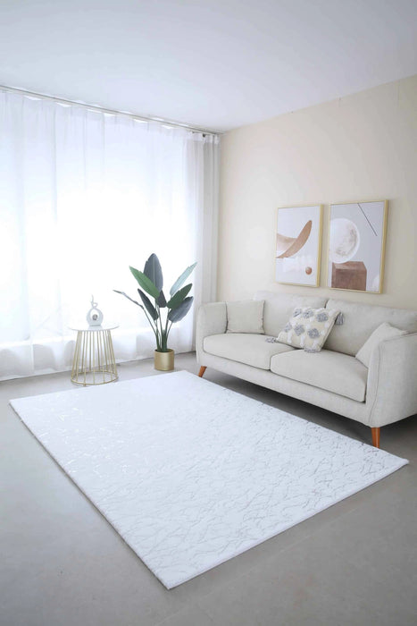 TIMMY-S SHAGGY Rug White-Silver