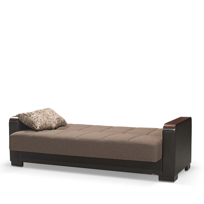 Ottomanson Armada X Collection Upholstered Convertible Wood Trimmed Sofabed with Storage