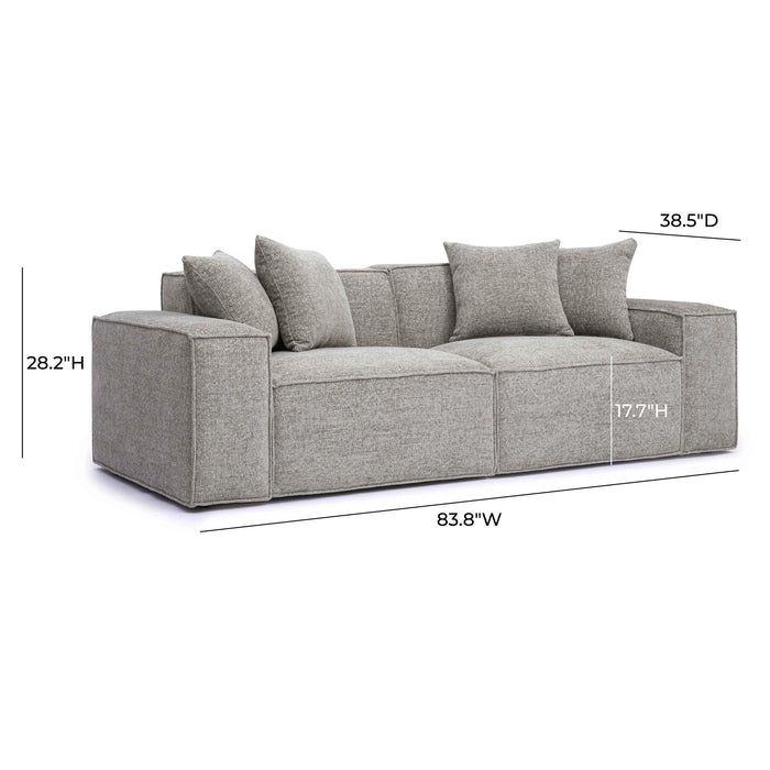 Mindy 84" Performance Chenille Basketweave Modular Loveseat