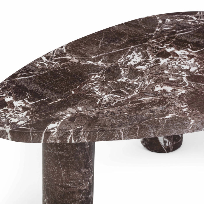 Libby 2-Piece Faux Red Levanto Marble Indoor/Outdoor Nesting Coffee Table Set