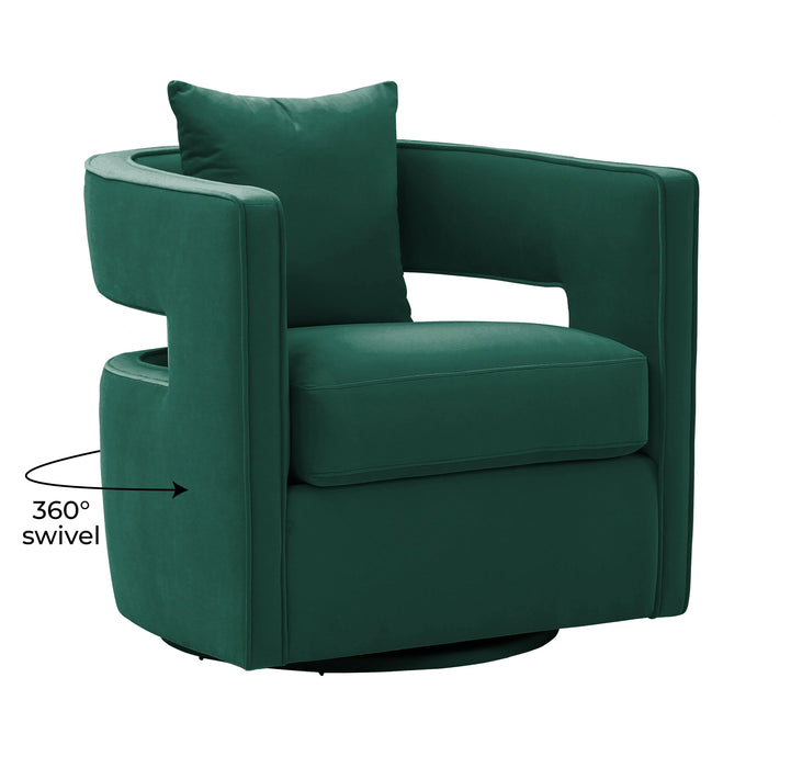 Kennedy Performance Velvet Swivel Accent Chair