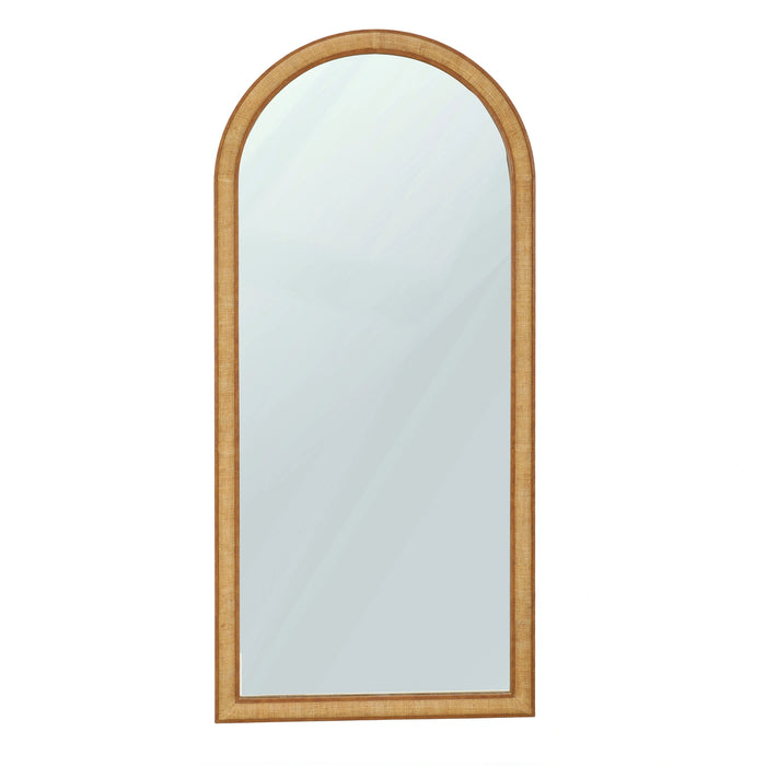 Arch 72" Natural Raffia Contract-Grade Floor Mirror