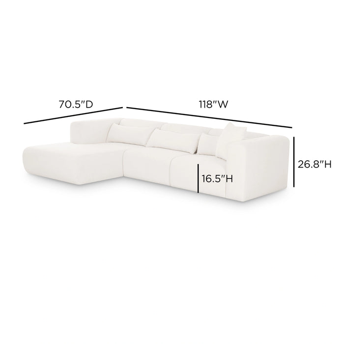 Tarra 3-Piece Cream Performance Chenille Modular Sectional