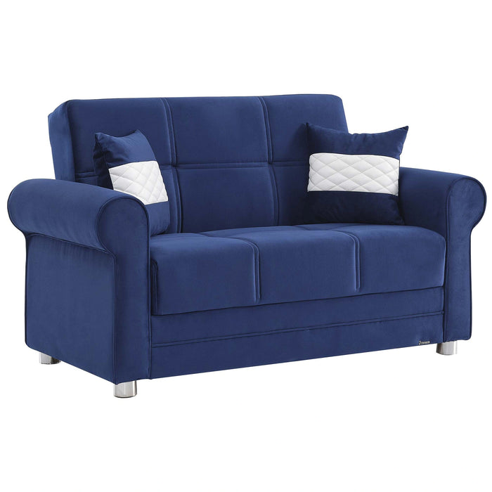 Ottomanson Sara Collection Upholstered Convertible Loveseat with Storage
