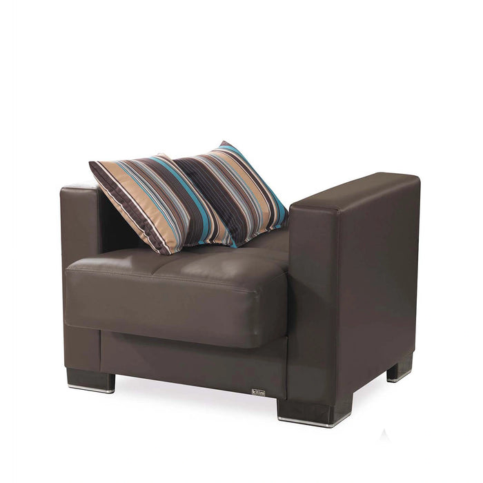 Ottomanson Armada Collection Upholstered Convertible Armchair with Storage