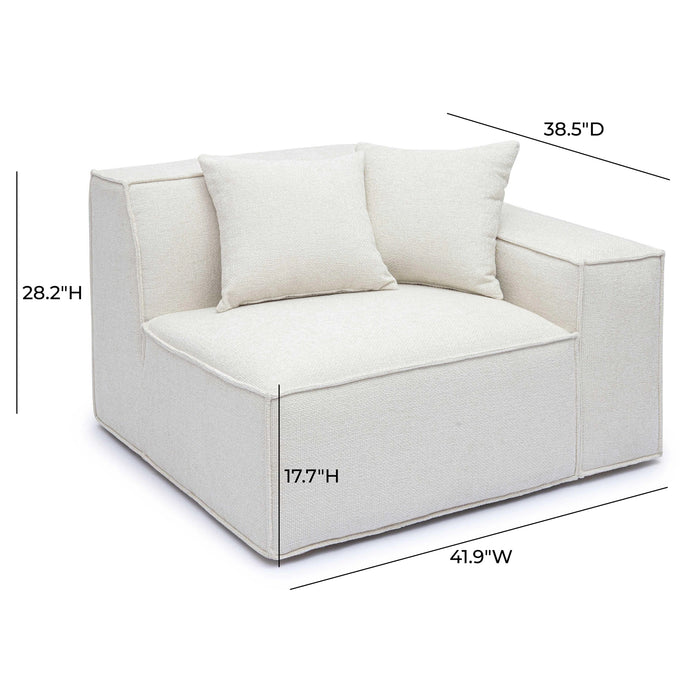 Mindy Performance Chenille Basketweave Modular Corner Chair