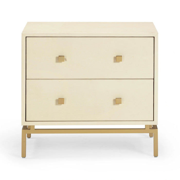 Pesce 25" Faux Shagreen 2-Drawer Nightstand