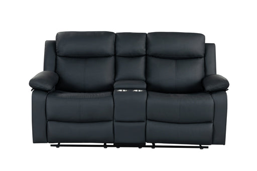 U6026 Black Pu 72A Console Reclining Loveseat with LED and Speaker