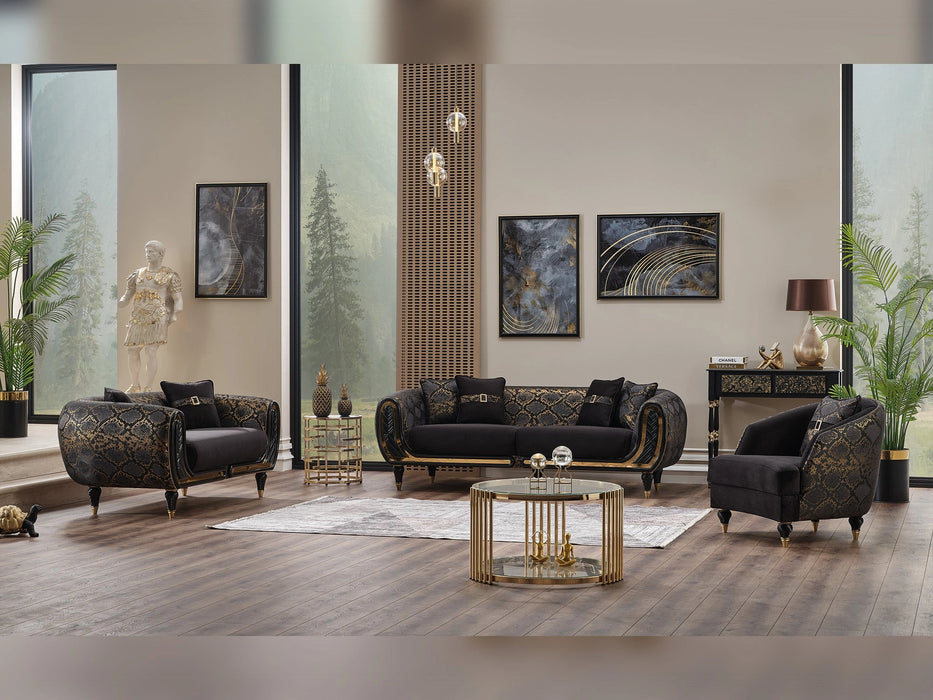 Lima 3-pieces (Sofa & Loveseat & Chair) Livingroom Set Black