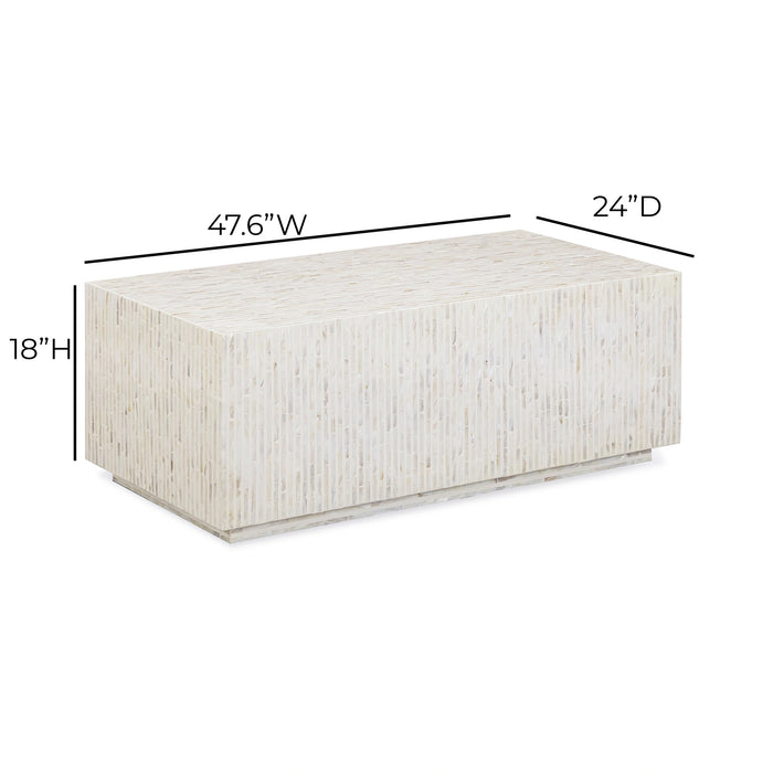 Earl 48" Shell Rectangular Coffee Table