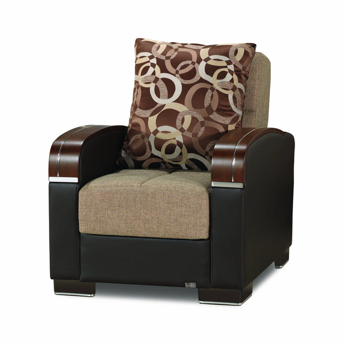 Ottomanson Mobimax Collection Upholstered Convertible Armchair with Storage