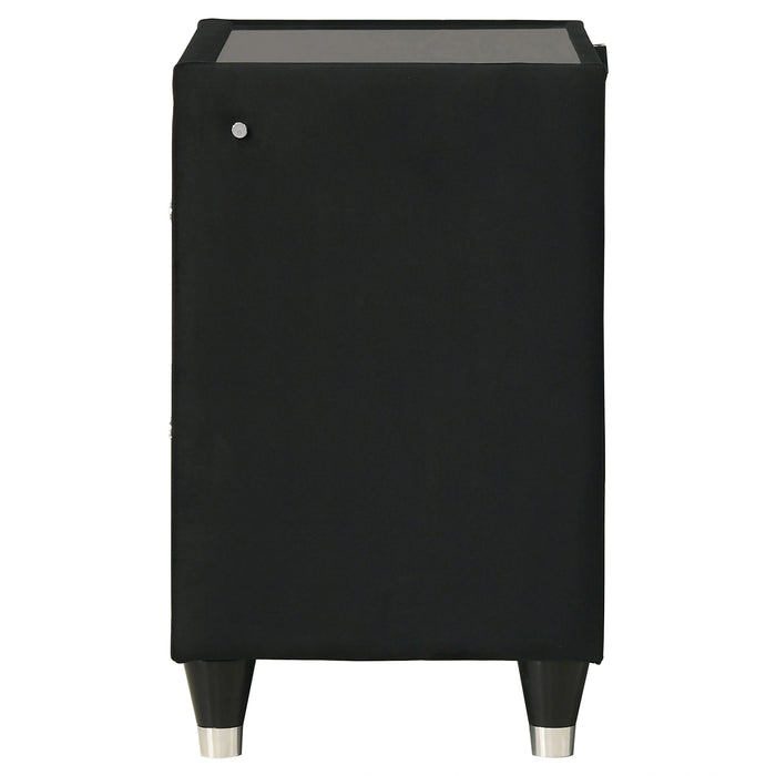 Ravenne Velvet Upholstered LED Nightstand