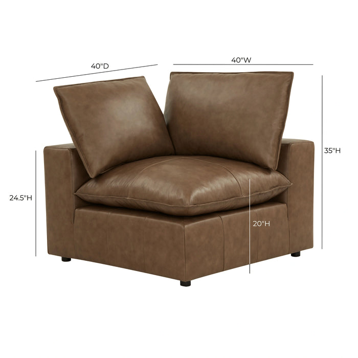 Cali Brown Leather Modular Corner Chair