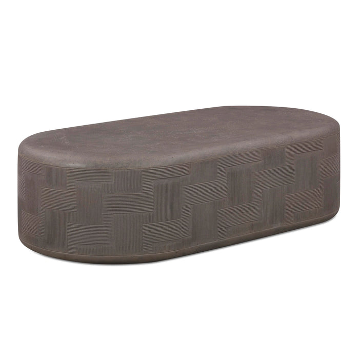 Suraya 55" Indoor/Outdoor Concrete Rounded Coffee Table