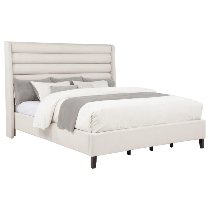 Leslie Upholstered Wingback Platform Bed
