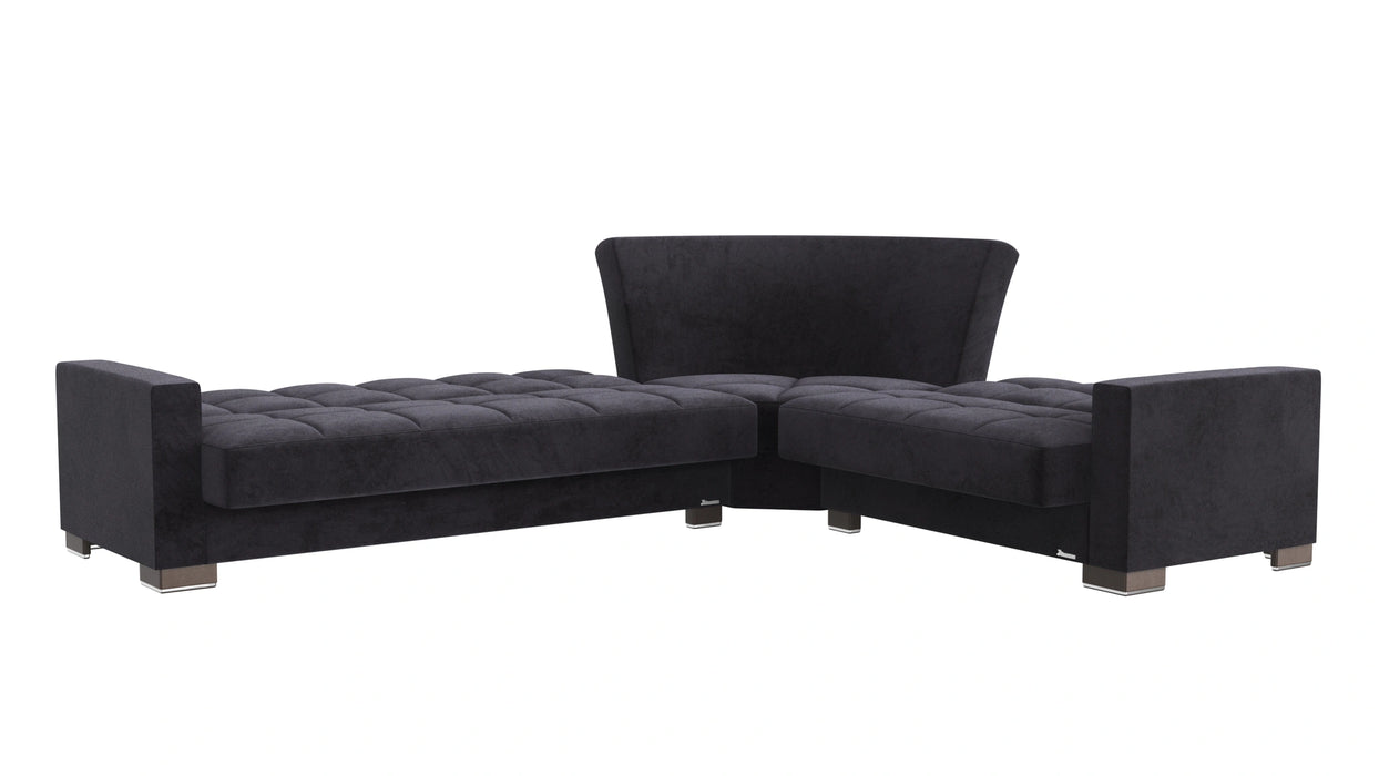 Ottomanson Armada Collection Upholstered Convertible Sectional with Storage