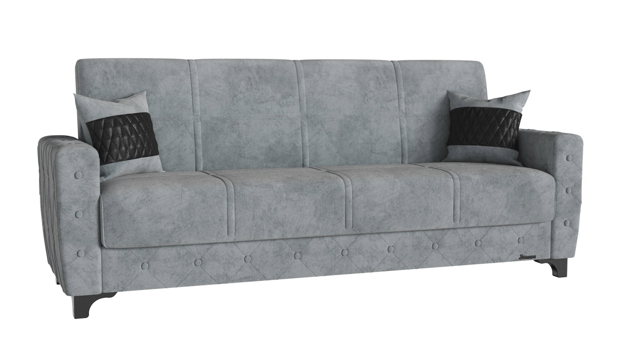 Ottomanson Sultan Collection Upholstered Convertible Sofabed with Storage, Grey